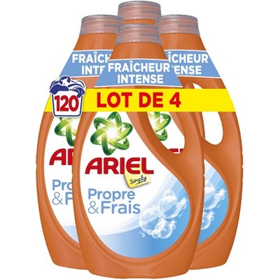 Simply Flüssigwäsche, 120 Waschgänge (4x30), Duft intensive Frische