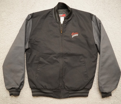 Coors Light Bomber Jacket Mens M Black Gray Full Zip Red Kap