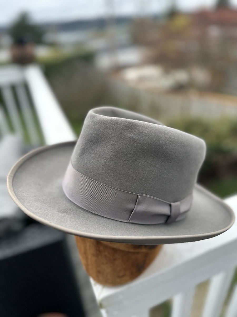 stetson wippet ステットソン フェドラハット 7 1/4 グレー Vintage 1940s 1950s Stetson Beaver Whippet Gray 7-1/4 Fedora Open