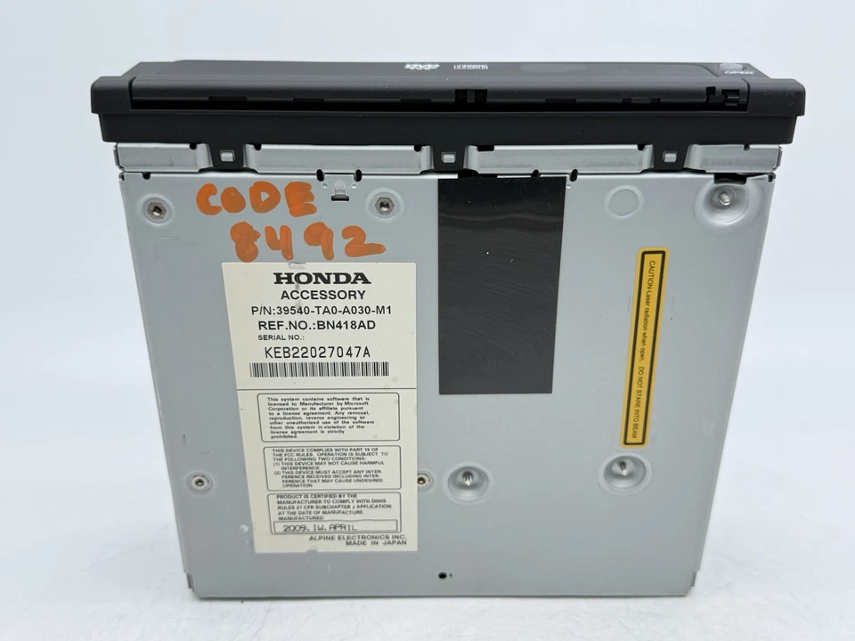 2008 2009 HONDA ACCORD GPS MAP NAVIGATION DVD ROM DRIVE 39540-TA0-A030-M1 OEM - Image 4 of 4