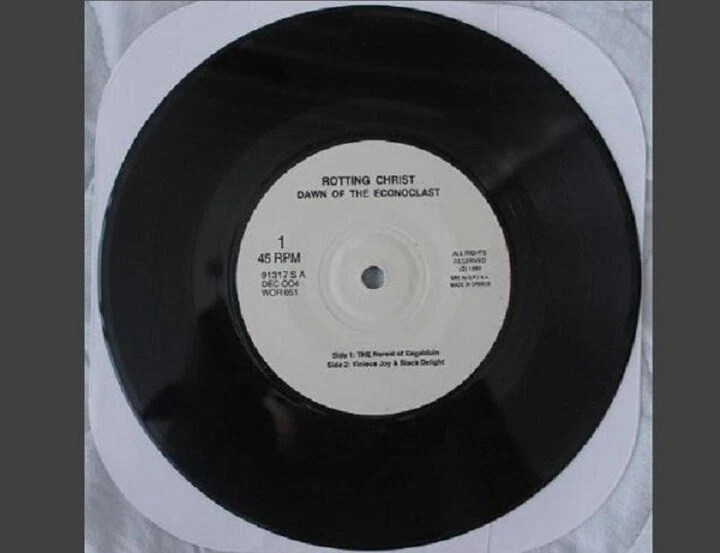 Rotting Christ - Dawn Of The Iconoclast [7" Single Greek Black Metal 1992 Mint] - Image 4 of 4