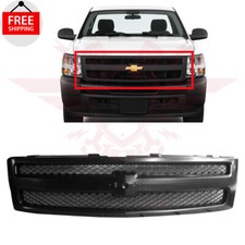 New Front Grille Assembly Textured Black Fits 2007-2013 Chevrolet Silverado 1500