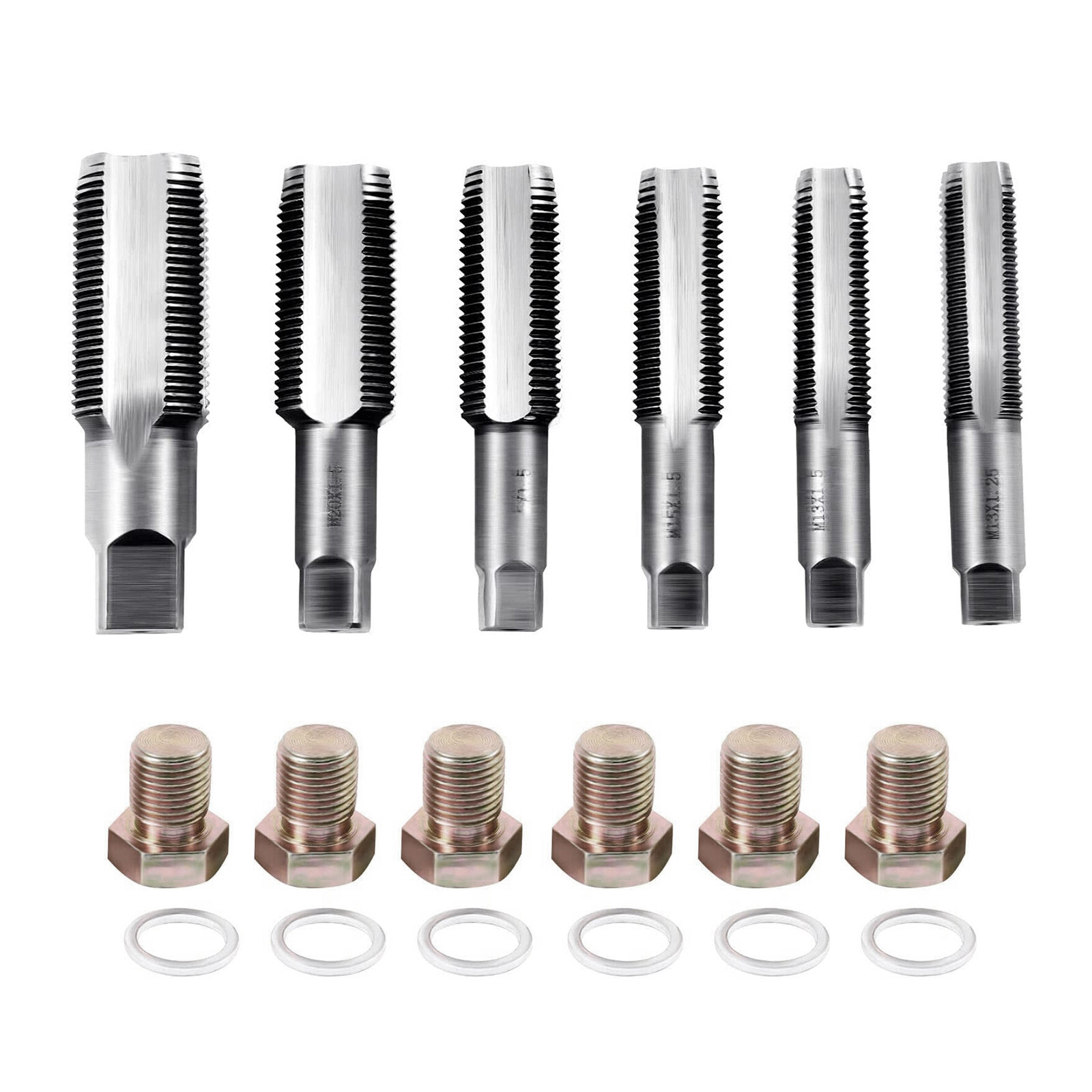 114Pcs M13 M22 Oil Pan Drain Sump Plug Key Bolt Thread Repair Tool