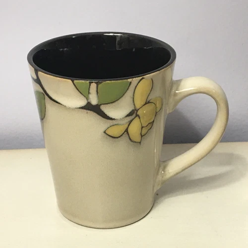 MIKASA Gourmet Basics EMORY Stoneware Teacup Coffee Mug Tan/Brown/Yellow/Green