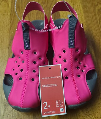 Nike Sunray Protect Hyper Pink Water Sandals Shoes 943826-605 Girls Sz 2Y  NWT