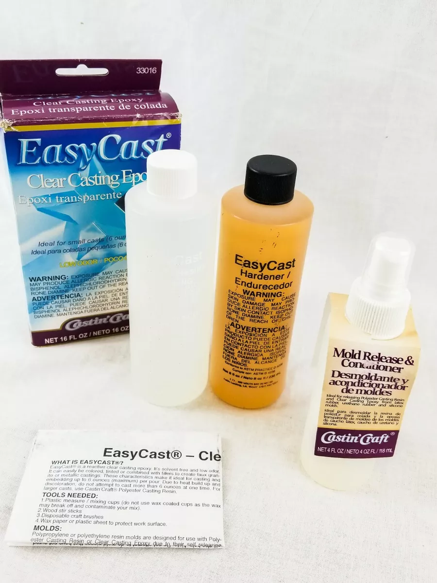 EASY CAST Clear Low Odor Casting Epoxy Resin Mix + Mold Release Spray NEW!