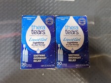 2 TheraTears Nighttime Dry Eye Therapy Lubricant Eye Gel 30 Vials Exp 7/24 L9
