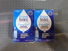 2 TheraTears Nighttime Dry Eye Therapy Lubricant Eye Gel  30 Vials Exp 7/24 #L9