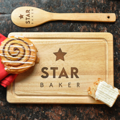 Lasergravur Stern Bäcker Set Servieren Kuchen Brett Kuchen Ständer Backen Küche Geschenke