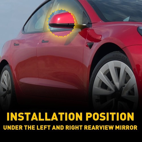 Right & Left Side For 2017-2022 Tesla Model 3 Rearview Mirror Cover Lower Holder - Picture 7 of 9
