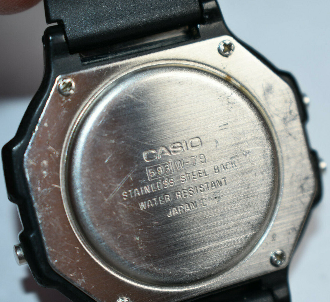 Vintage! Casio W-79 (593) JAPAN C Men's Watch NEW BATTERY/CASIO