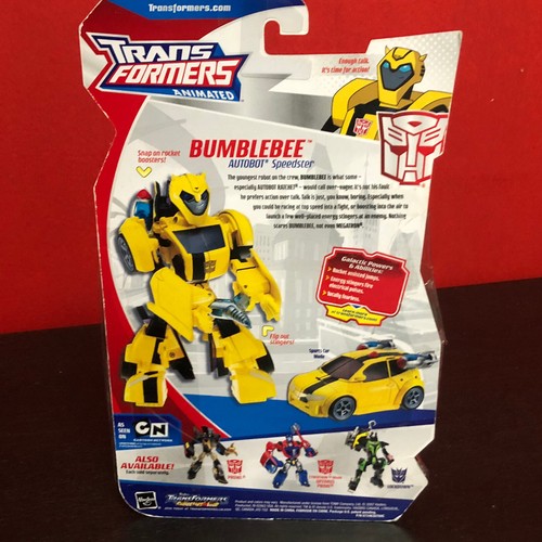 Hasbro Transformers Animated Deluxe Bumblebee Loose On card Complete - Foto 7 di 11