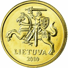 [#723373] Coin, Lithuania, 10 Centu, 2010, AU(55-58), Nickel-brass, KM:106