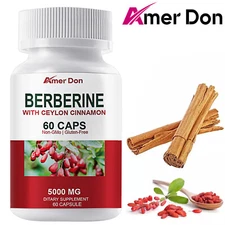 Organic Berberine-with Ceylon Cinnamon- Healthy Cholesterol, Blood Sugar Support