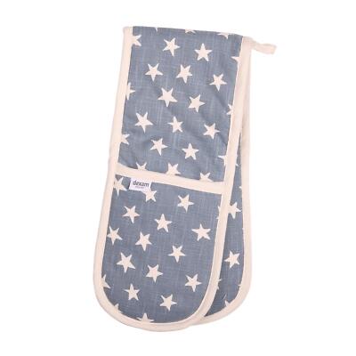 Dexam Doppel-Ofenhandschuh aus Bio-Baumwolle - Blue Star