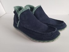 LL Bean Women  s Mountain Slippers Blue Suede Ankle Boots Size 9