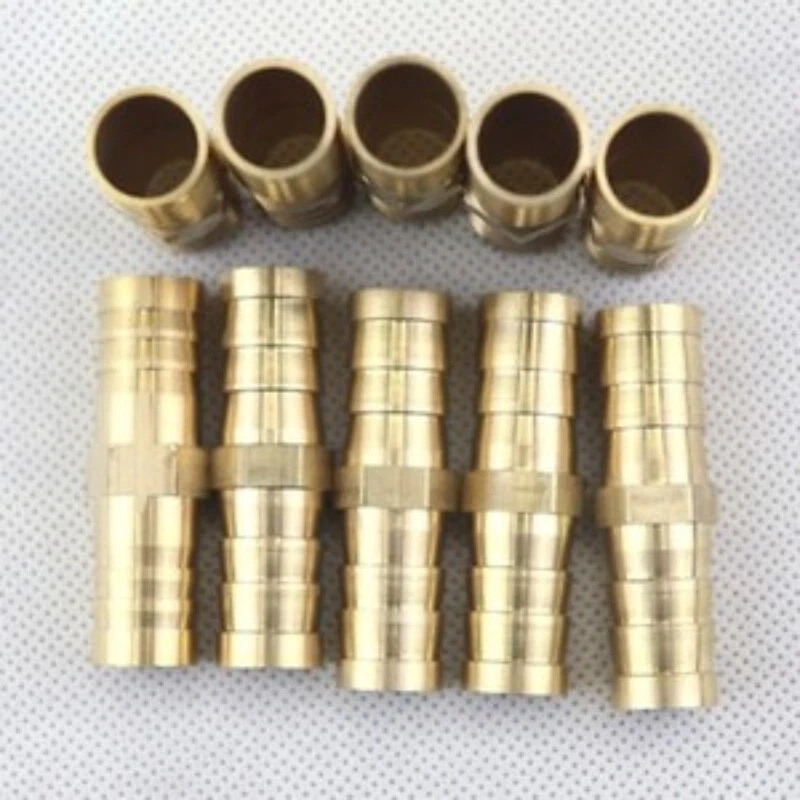 10Pcs NEW Brass Hose Barb Mender Union Brass Fitting Gas Fuel Water Air 1/2"12mm - Image 4 of 4