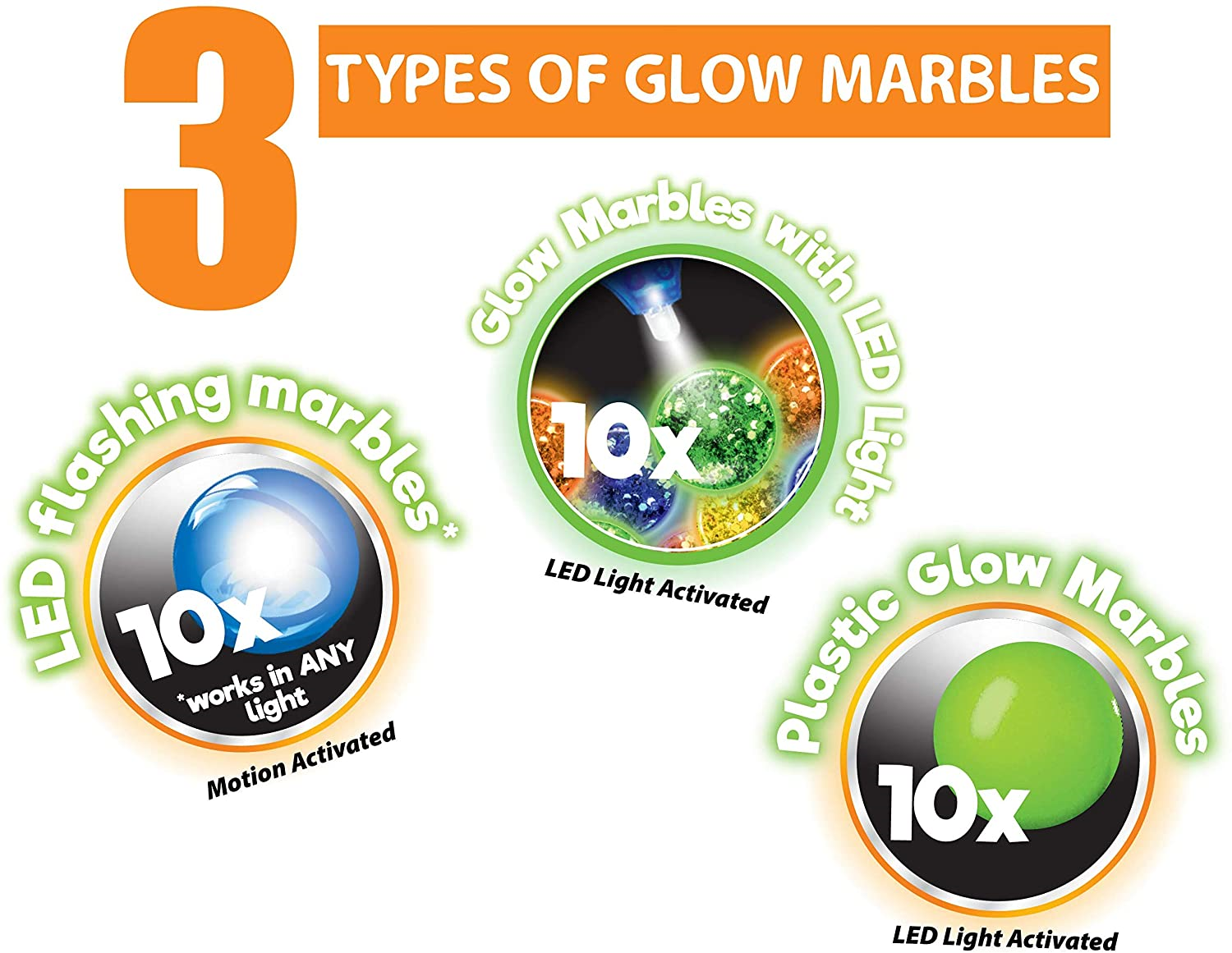 Marble Genius Glow Marble Run Extreme Set 300 Complete Pieces + Free