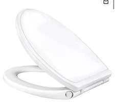 ifealclear toliet seat elongated white 18.5” one click no slam slow close