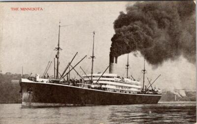 #ad Freight amp; Passenger Steamer Ship THE MINNESOTA Seattle Orient ca1910#x27;s Postcard $8.21