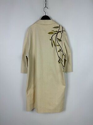 Maurizio Pecoraro Floral Embroidered Canvas 3/4 Sleeve Coat Maurizio Pecoraro Floral Embroidered Canvas 3/4 Sleeve Coat