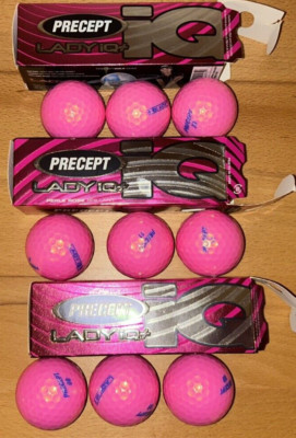 3 Boxen mit 9 Precept Lady iQ Hochleistungs-Golfbällen - Farbe Pink - Neu und OV