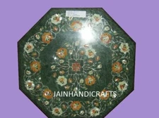 18" green marble coffee center table top inlay malachite lapis decor w155