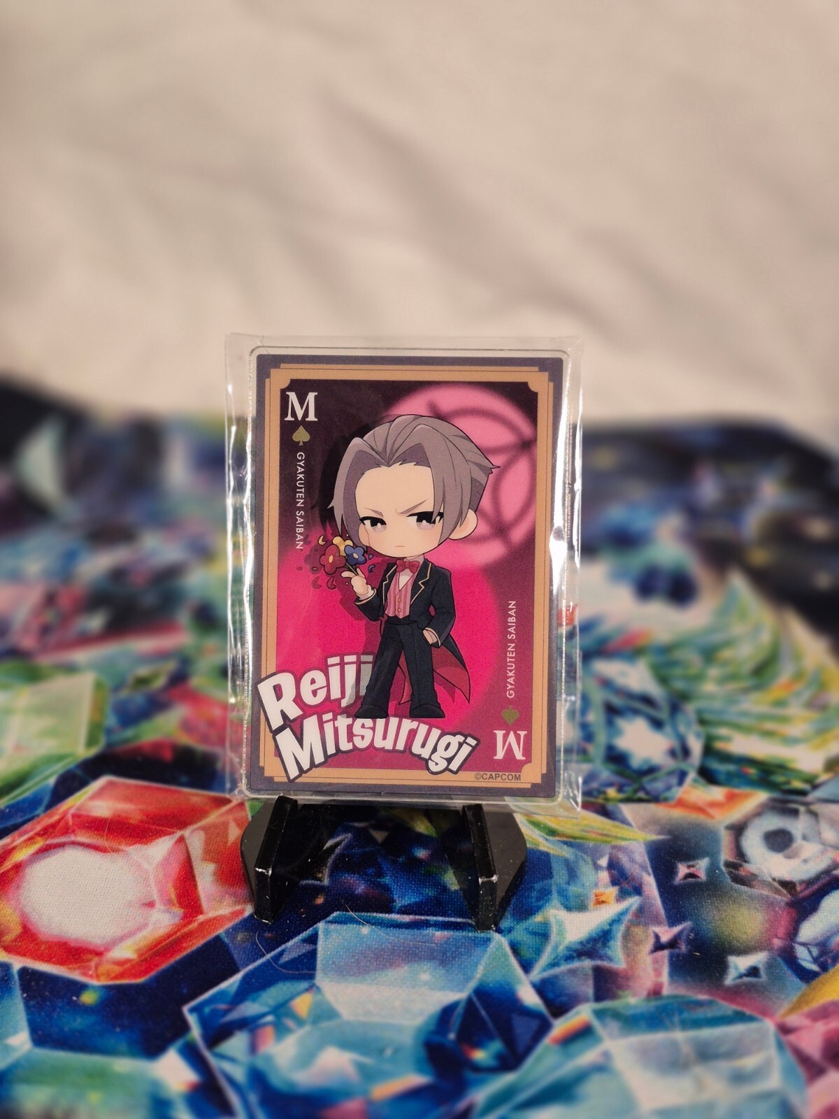 Miles Edgeworth Ace Attorney x Capcom Cafe Magician clear card figure!