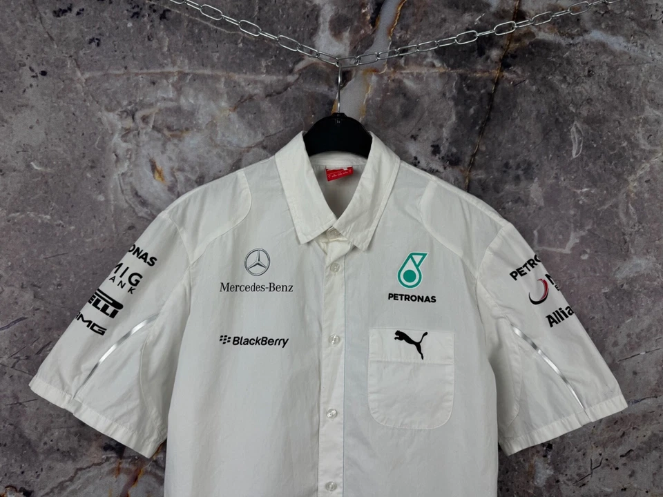 Camisa Puma para hombre con botones Petronas Racing talla grande Foto 3 de 4