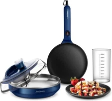 Joydeem Electric Crepe Maker, Non-Stick Pancake Maker Machine, 8 inch Blue