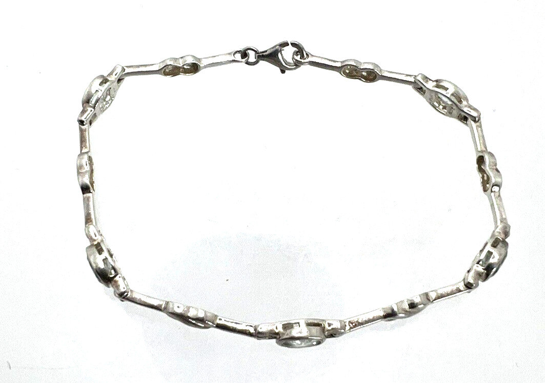 Solid Sterling Silver 925 Light Blue Topaz Bracel… - image 2