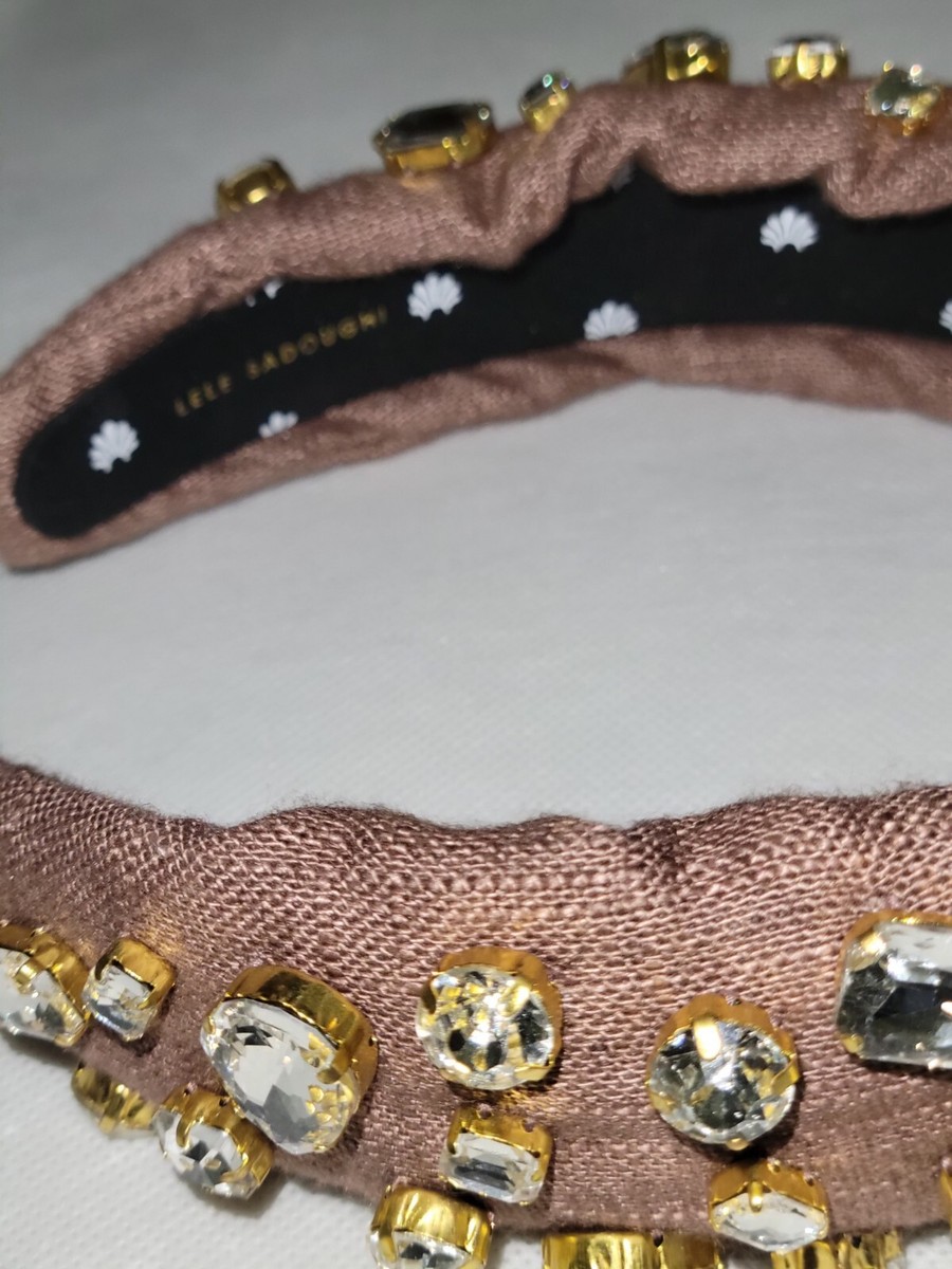 Lele Sadoughi Chocolate Woven Headband Lele Sadoughi Dark Chocolate Oversized Crystal Headband  main image 2