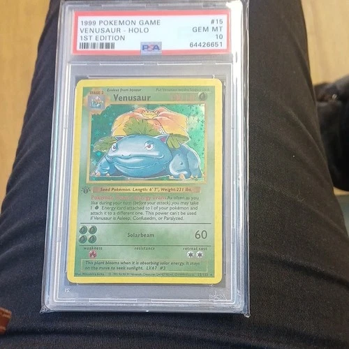 Pokémon Venusaur Holo 1st Edition PSA 10 1999 Game Card #15 Nintendo