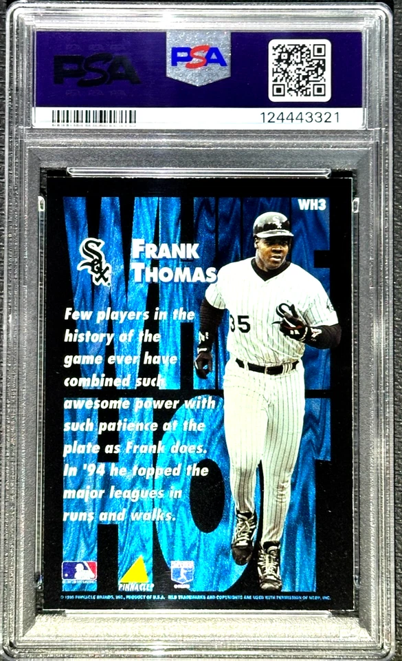 🔥1995 Pinnacle FRANK THOMAS White Hot Insert RARE SSP SP White Sox PSA 7🔥 - Image 2 of 3