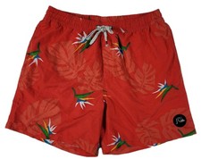 Quiksilver Tropical Paradise Bird Red Swim Short Boardshorts Bathing Suit M