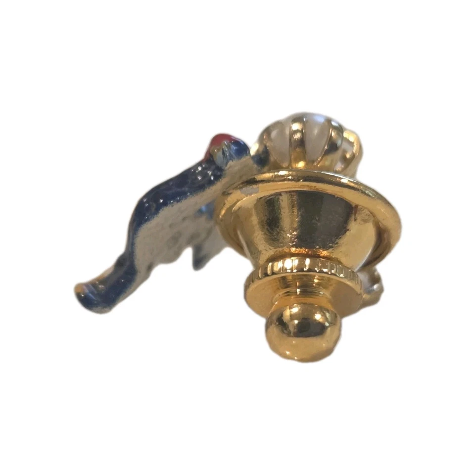 独特公鸡和珍珠母领带别针-复古男士珠宝礼品 — 第 2/3 张图片