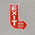 VINTAGE 12” EXIT ONE WAY RIGHT ARROW PORCELAIN SIGN GAS OIL CAR TRUCK MOTORCYCLE