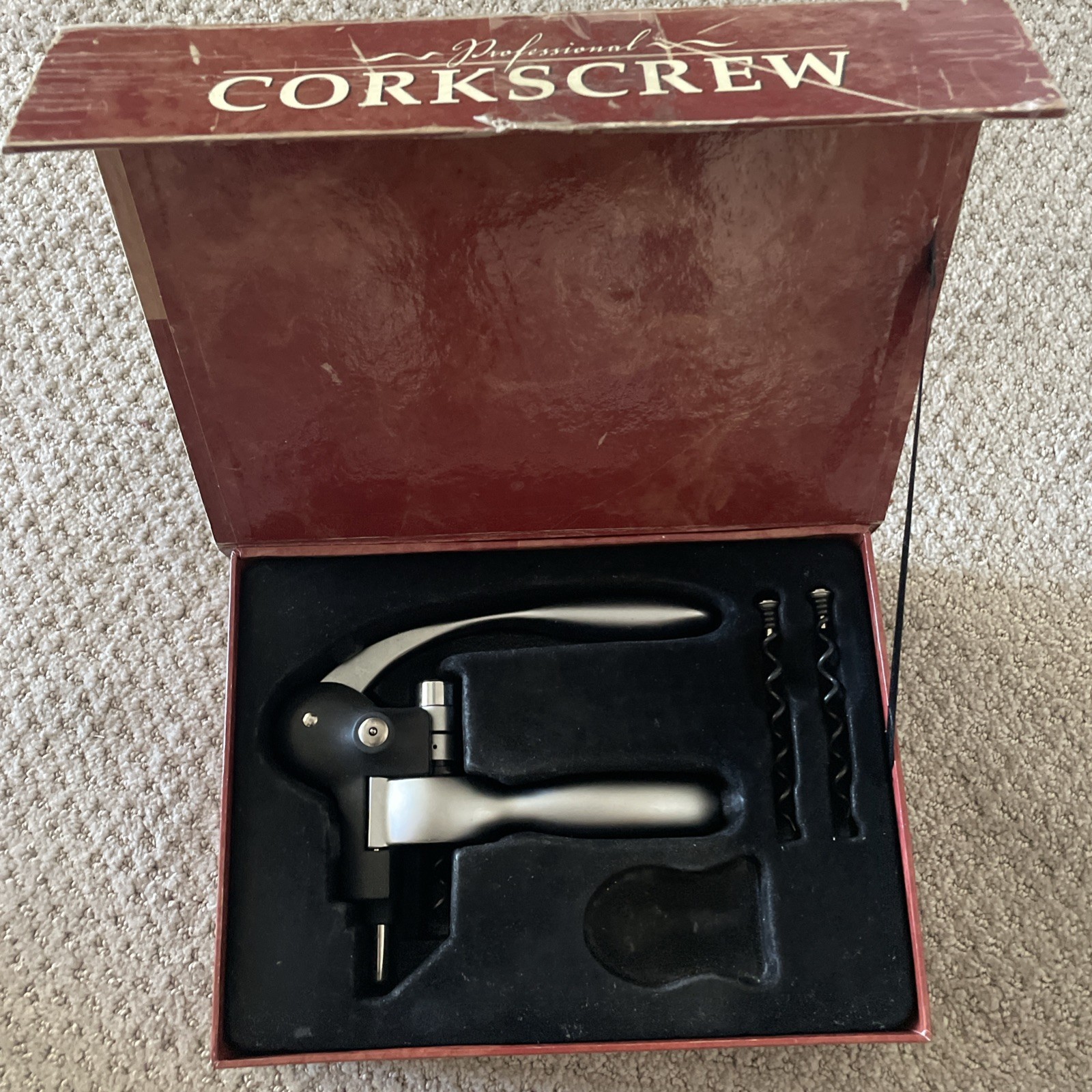 🍷 Professional Lever-Style Corkscrew Wine Opener Kit (Foil Cutter Not Included)