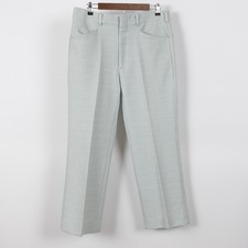 Vintage Sears 60s Kings Road Pants Mens 34 Double Knit Seafoam Perma Prest