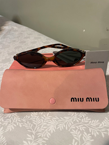 Miu Miu 8948 Tortoise Shell Oval Sunglasses Gray Tinted Lenses 52 22 140