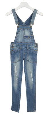 Seppala Link Denim Jeans Damen (EU) 32 Ausgebleichte Zerrissene Denim Latzhose - Bild 1 von 4