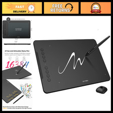 Drawing Tablet 10x6 Inch - 16384 Levels Pressure, Battery-Free Stylus, 8 Hotkeys