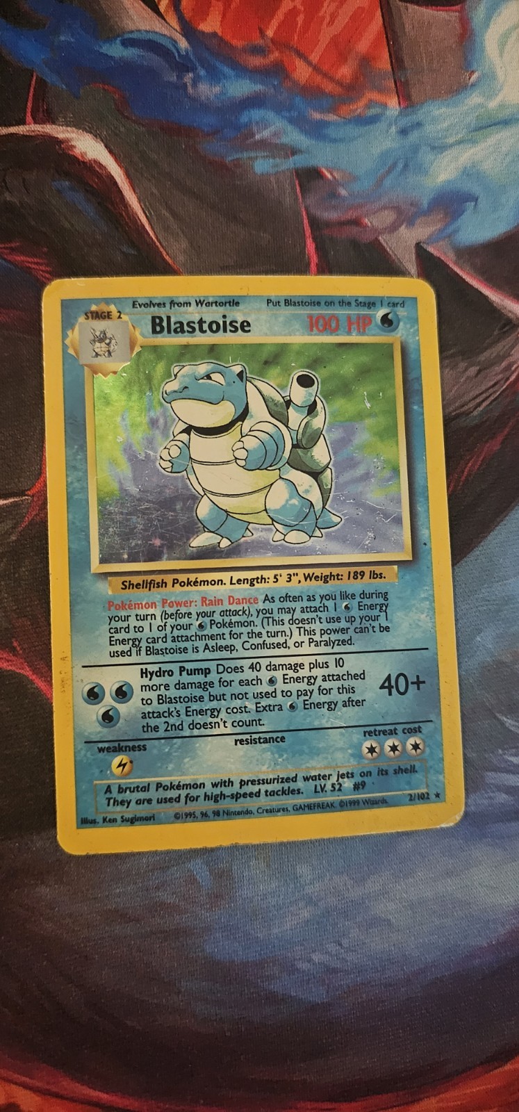 1999 Pokémon Base Set Blastoise 2/102 Holo - Unlimited - Heavily Played (HP)