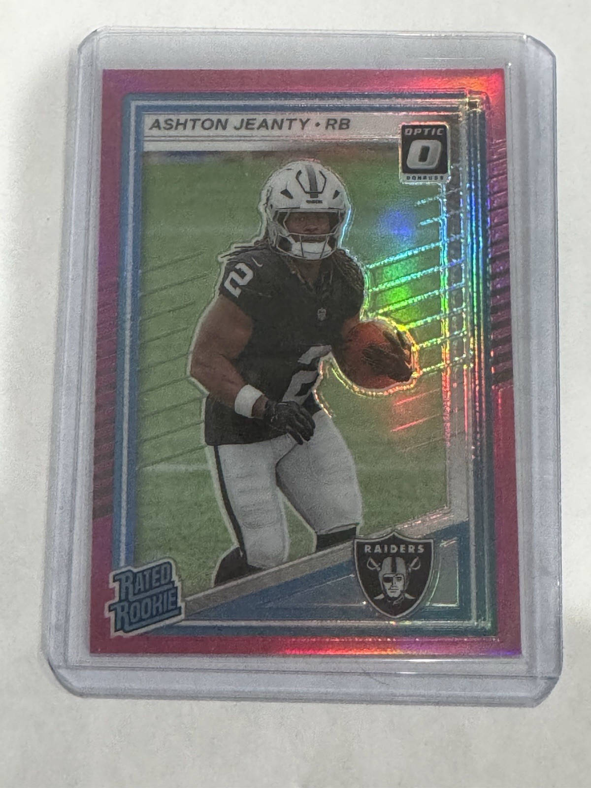 2025 Donruss ASHTON JEANTY Pink Optic Preview Rated Rookie (RC) #305 Raiders