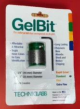 Gelbit 1” (25.4mm) Diameter Green Techniglass Standard Made USA New Blister Pack