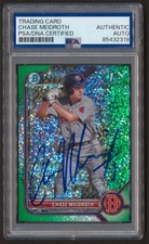 2022 Bowman Draft Chrome Green Speckle Refractor - Chase Meidroth - /99 Auto PSA