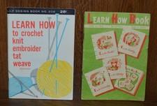 Learn How Books 1959 Crochet Knitting Tatting Embroidery Vintage Lot of 2