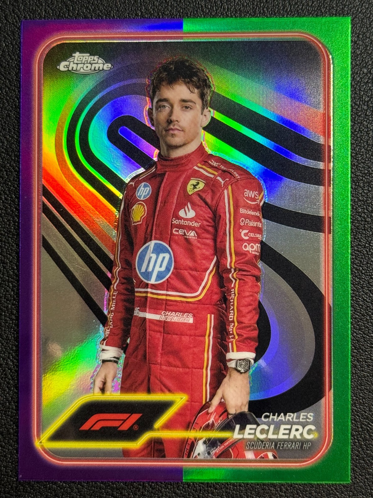 2024 Topps Chrome Formula 1 - Charles Leclerc #3 Purple Green Refractor F1