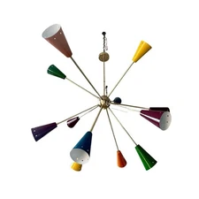 12-Light Multicolor Chandelier Sputnik Boho Pendant Ceiling Light Modern