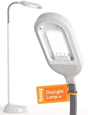 Natural Daylight Floor Lamp with Adjustable Gooseneck - Gray